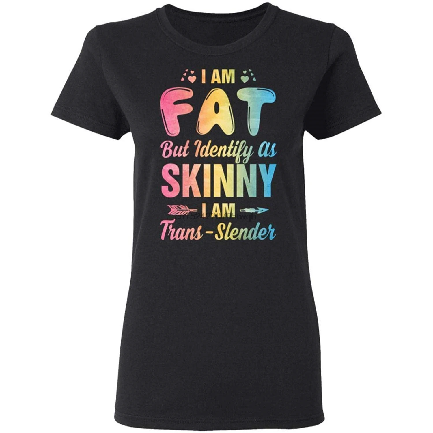 Ateesdas Women's I'm Fat But Identify As Skinny I Am Trans-Slender Shirt Ladies' Short Sleeve Tee | Мужская одежда
