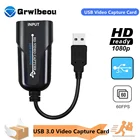 Grwibeou USB 3,0 карта видеозахвата 1080P HDMI-совместимый надежный адаптер для потокового видео для прямых трансляций, видеорегистратор