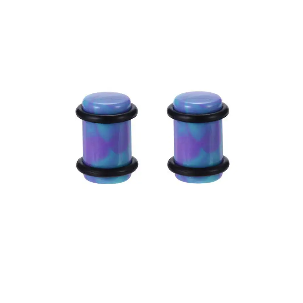 Blue Purple Серьги Для Пирсинга Ушей, 1 пара акриловых пробок для ушей и тоннелей, расширители для ушей, растяжки для ушей, украшения для тела - Окраска металла: Blue Purple