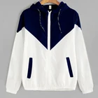 Женское осеннее пальто черного и серого цвета, Женская Повседневная ветровка, Базовая куртка с капюшоном, одежда в стиле пэчворк с длинным рукавом