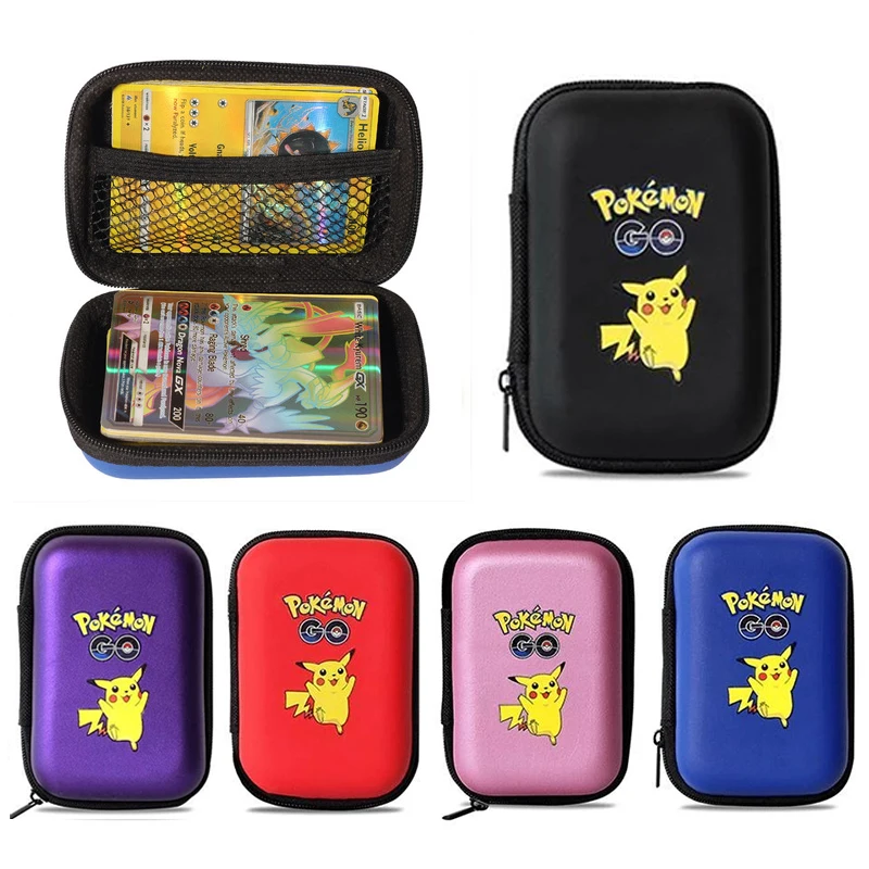 

Коробка для хранения карт Pokemon, 50 вместительных карт, альбом, Жесткий Чехол, держатель для наушников, коробка для хранения, игрушки, подарки, ...