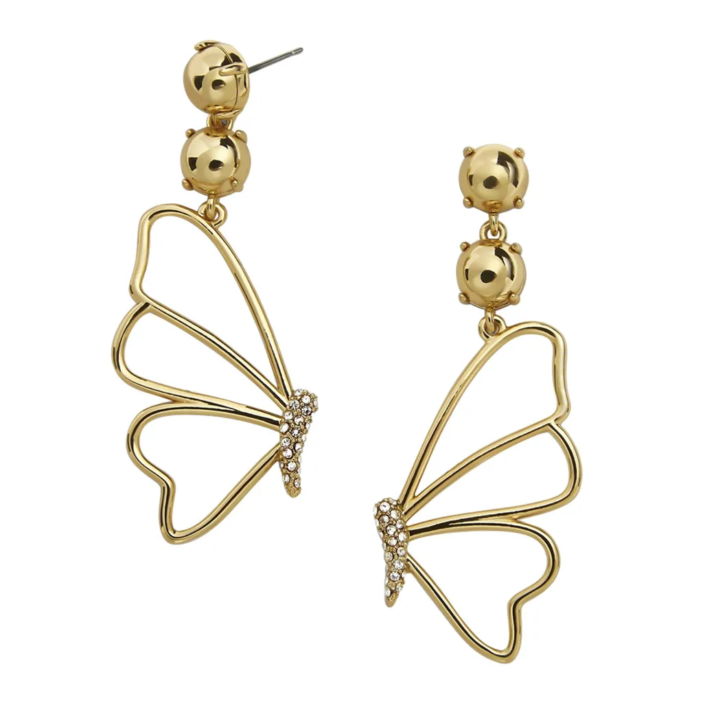 

2020 Earrings Butterfly Rhinestone Ear Clip Clamp Earring Fashion Jewelry Multicolor tud Earrings Rose Gold Color Fashion Zircon