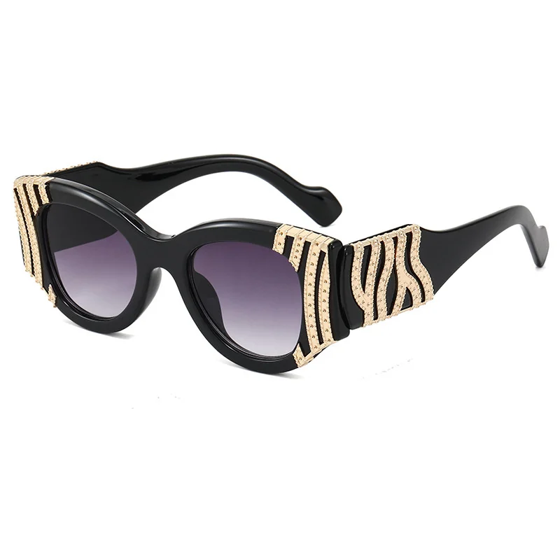 

2021 Ins Luxury Cat Eye Sunglasses Women Vintage Oval Sunglass Punk Sun Glasses Men Oculos Feminino Lentes Gafas De Sol UV400