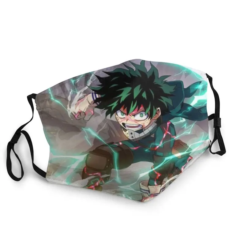 

Моющаяся маска с изображением аниме в стиле боку «No Hero Academia», защита от смога, пыли, защитный респиратор Муфель