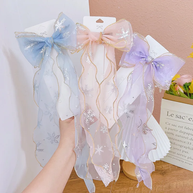 

2021 Korea Style New Fashion Children Cute Sweet Ribbon Hairpin Girls Hair Accessories Bow Knots Hair Clips Summer Headwear