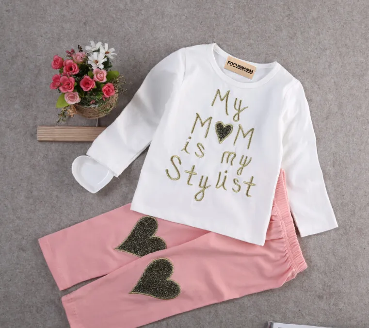 Милая осенняя одежда для маленьких девочек футболка с длинными рукавами и