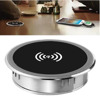 qi wireless charger for samsung s9 s10 furniture office table desk mounted embedded 10w fast charging pad for iphone 8 x xs max
