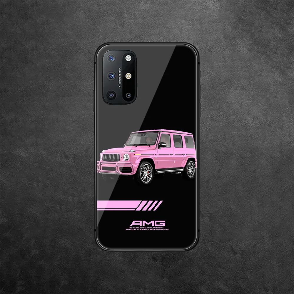 

Luxury Car AMG Mercedes Tempered Glass Phone Case Cover For Oneplus Oppo Realme A53 Find X 2 3 5 6 7 8 9 T Pro Nord Gt Neo