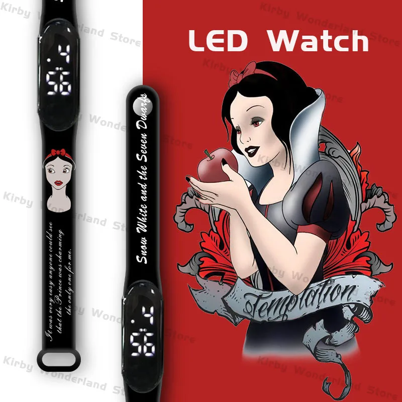 

Disney Snow White Watch Princess Luminous LED Digital Watch Silicone White Lights Waterproof Watch Gift for Women Girl Kid Watch
