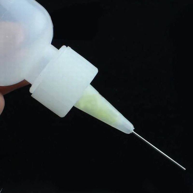 2pcs 50ml transparent polyethylene needle dispenser dispensing bottle for rosin solder flux paste cleaner diy repair tools free global shipping