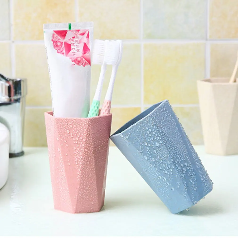 

Креативная ромбовидная Пшеничная солома, семейная чашка для мытья ванной комнаты, портативная чашка для воды для путешествий