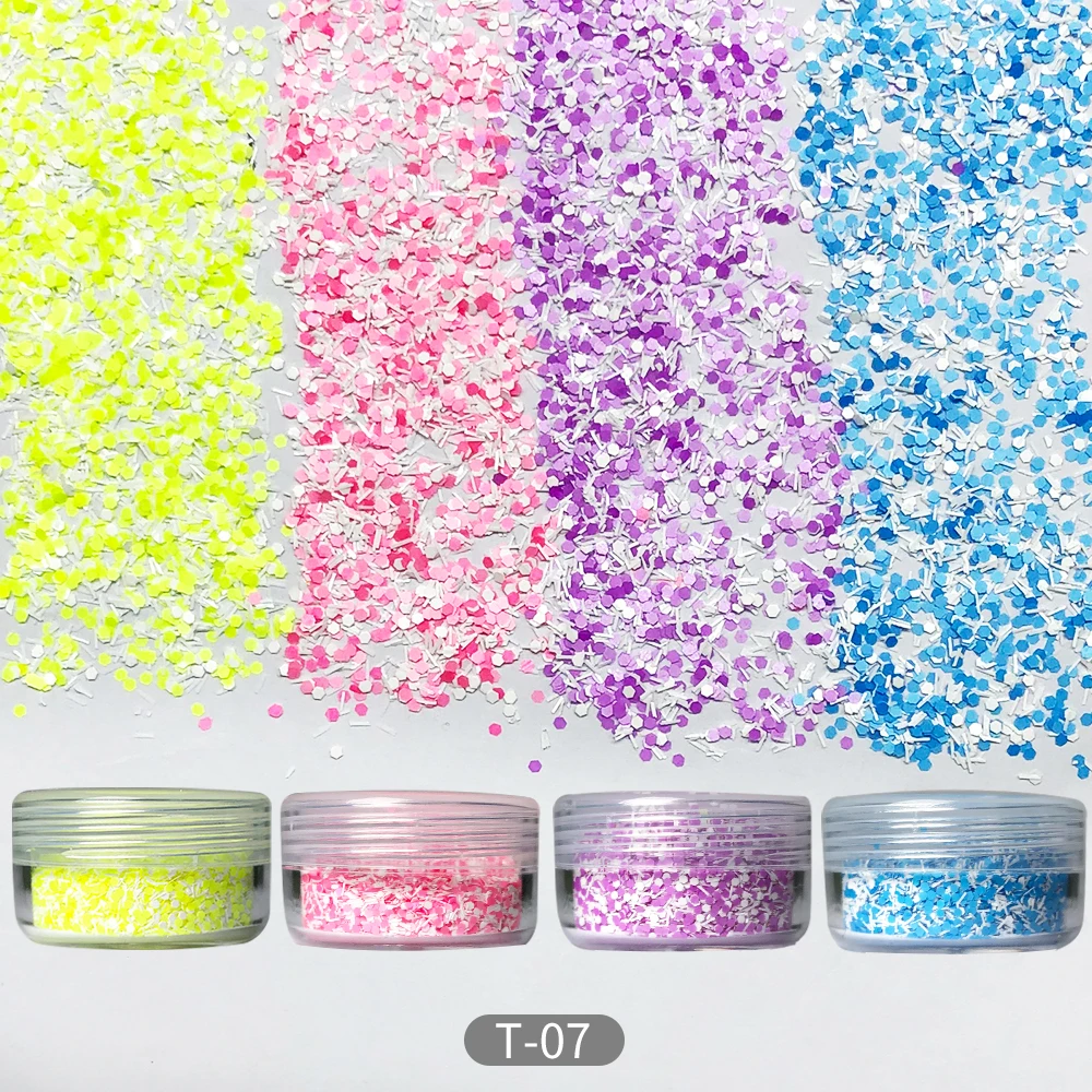 

YCT-08 Newest Sweet Canday Nail Art Glitter Flakes Sparkly Colorful Sequins Nails Home DIY Decoration Craft Decoration