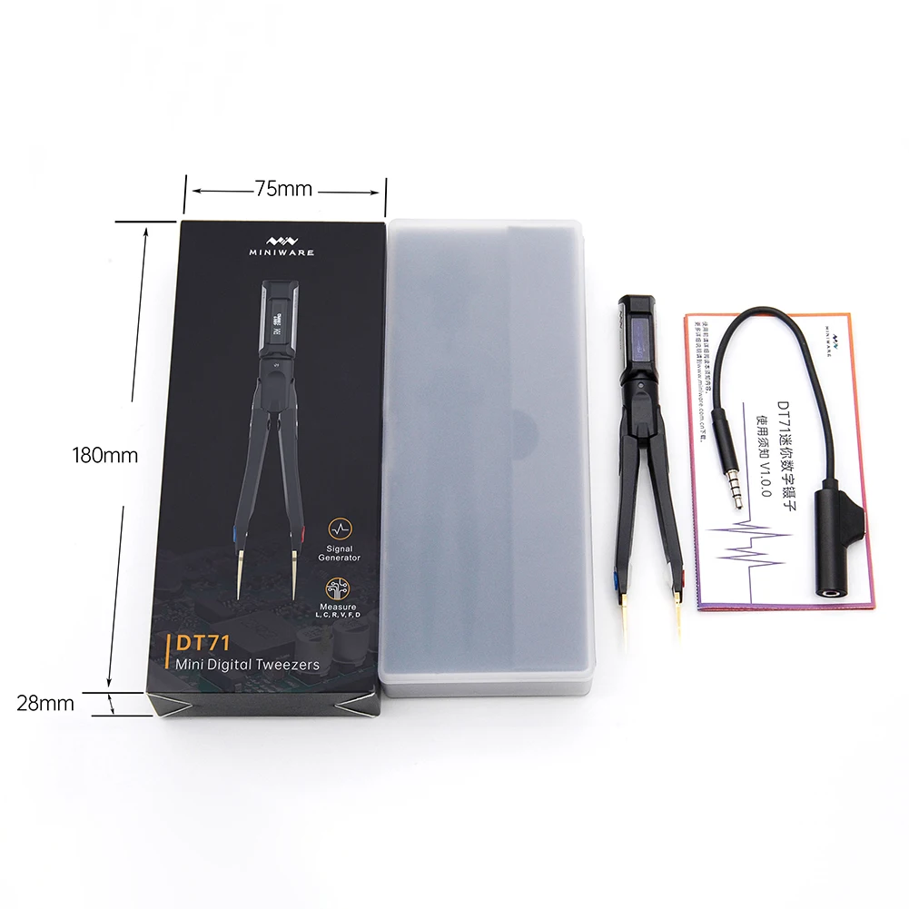 

DT71 Digital Smart Tweezers with OLED Display LCR Meter Signal Generator Hand Held Bridge Measurement Debugging Tool Dropship