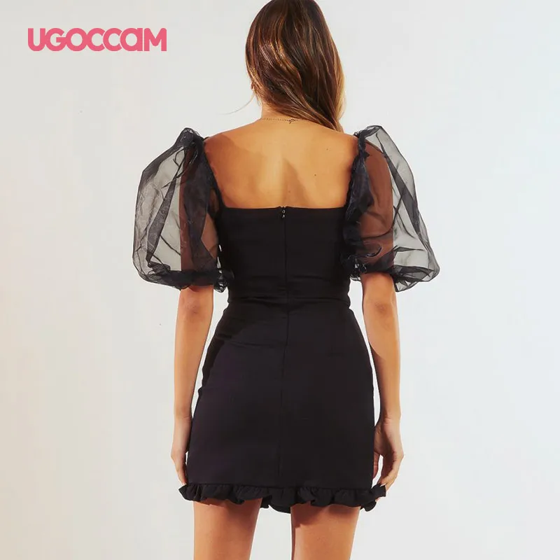 UGOCCAM Соблазнительные ЖЕНСКИЕ НАРЯДНЫЕ туфли из сетчатого материала с пышными