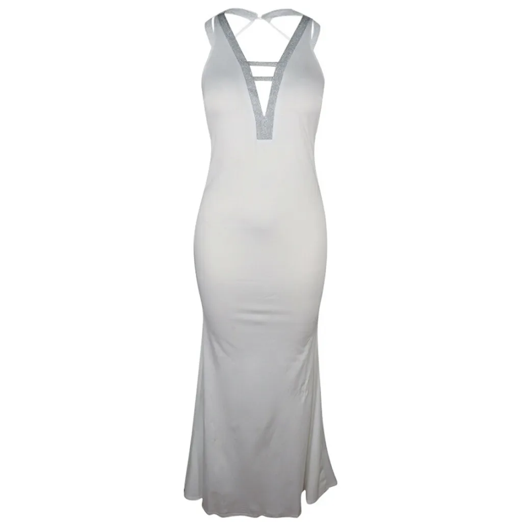 Женское платье летнее сексуальное однотонное женское до пола праздвечерние чное