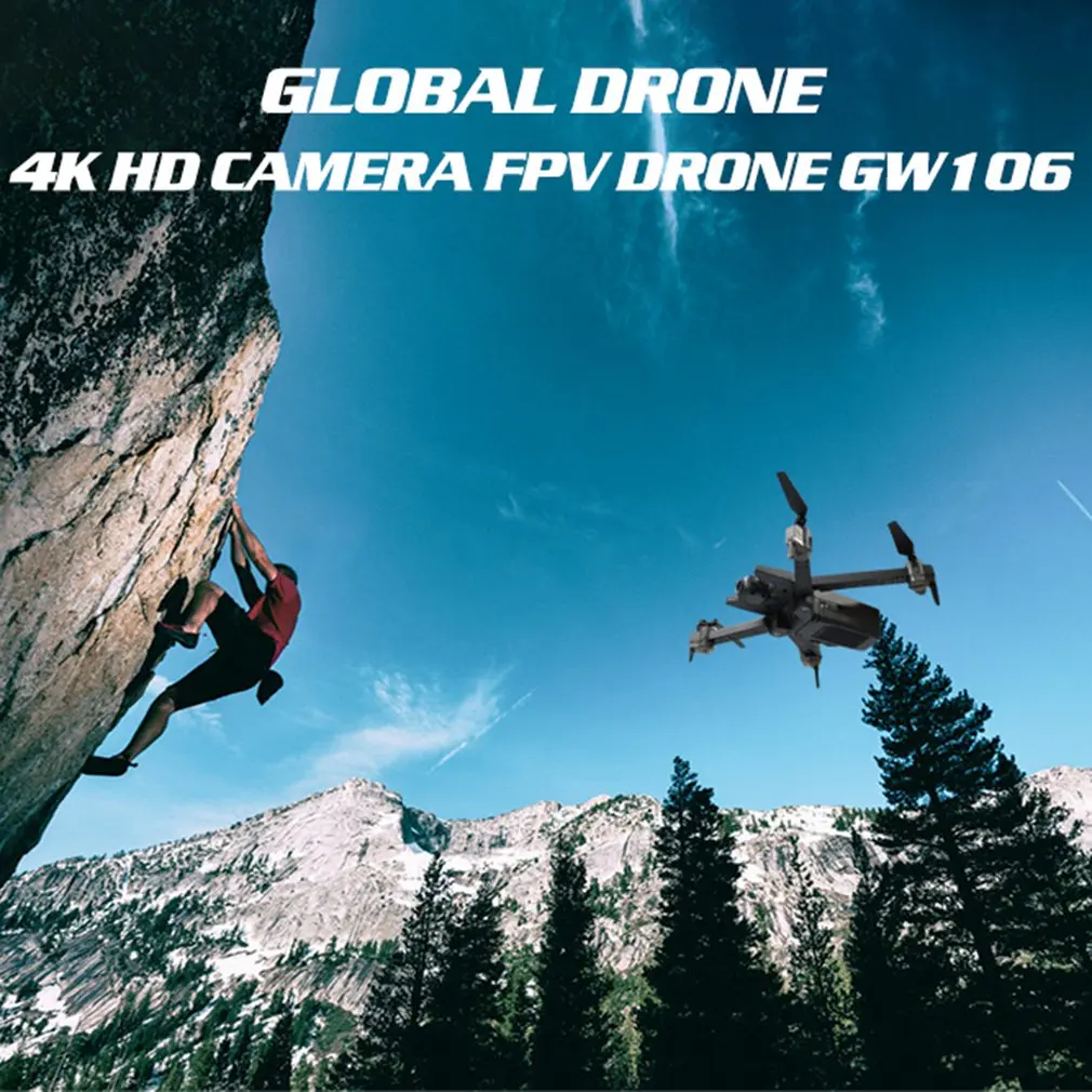GW106 Foldable RC Drone With 4K HD Camera FPV Long Flight Time Headless Mode RC Helicopter Aircraft Remote Control Toys
