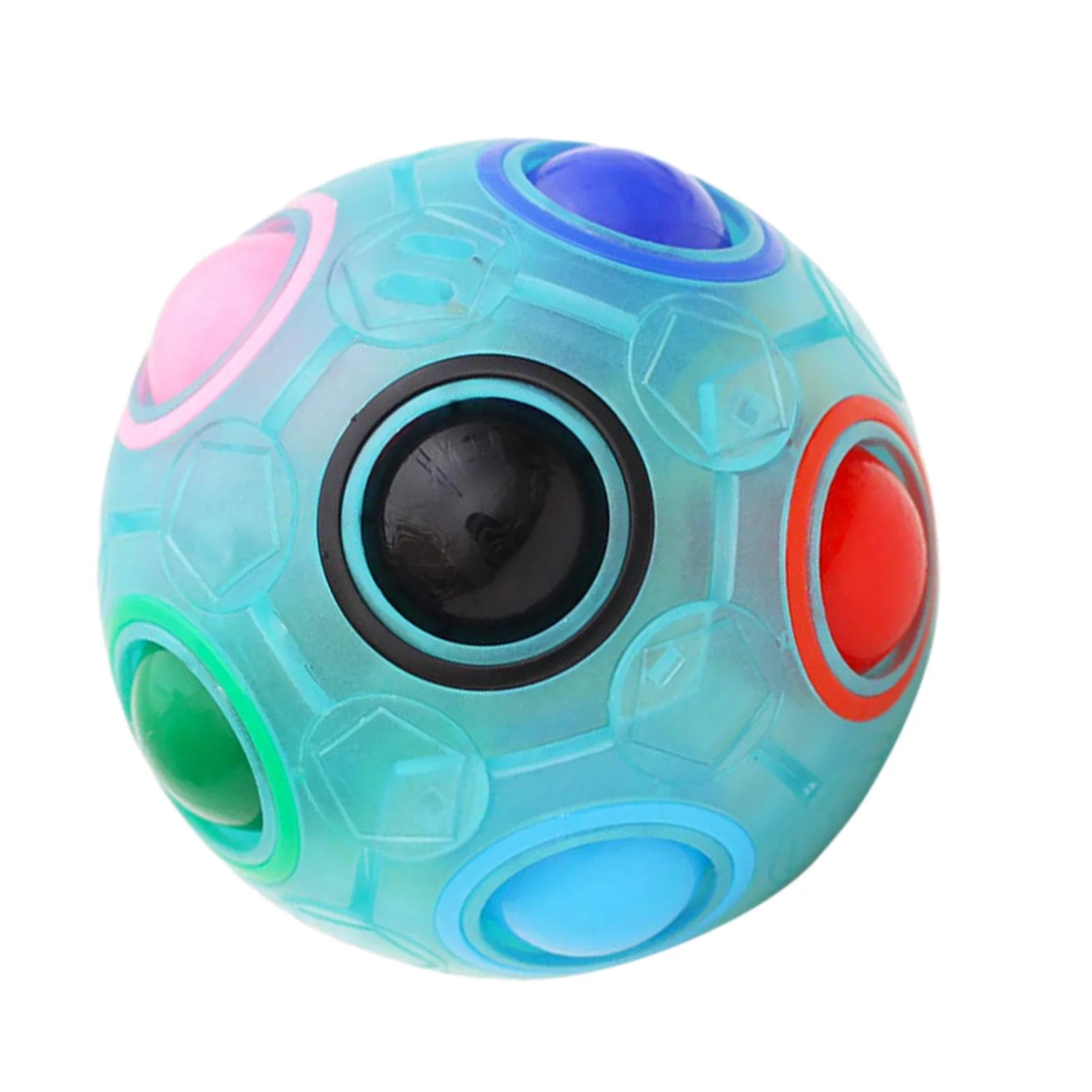 

Colorful Magic Rainbow Ball Cube Color Matching Game Kids Color Cognition Training Innovative Early Educational Toy For Children