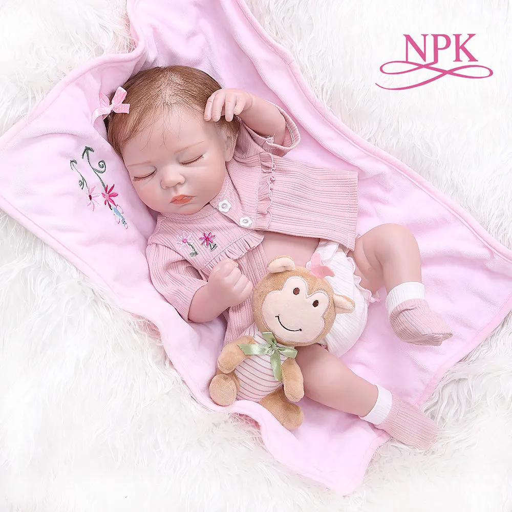NPK новинка 48 см новорожденный Bebe Реалистичный Reborn мягкий для всего тела Slicone