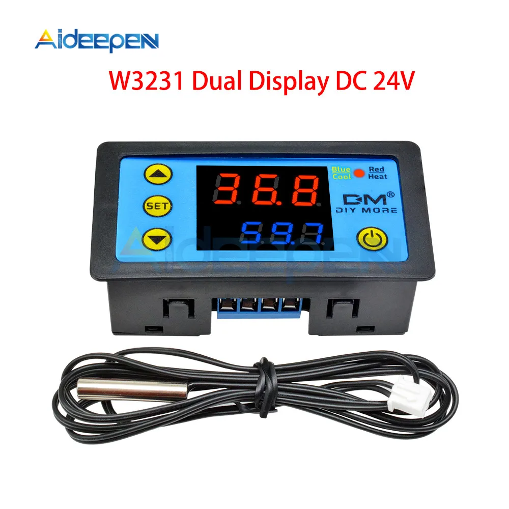 W3231 DC 24V W3230 AC 110 V-220 V DC 12 V Светодиодный дисплей Цифровой термостат Температура Терморегулятор Цифровой регулятор температуры Контрольные приборы Регулятор Обогрев Охлаждение - Цвет: W3231 DC 24V