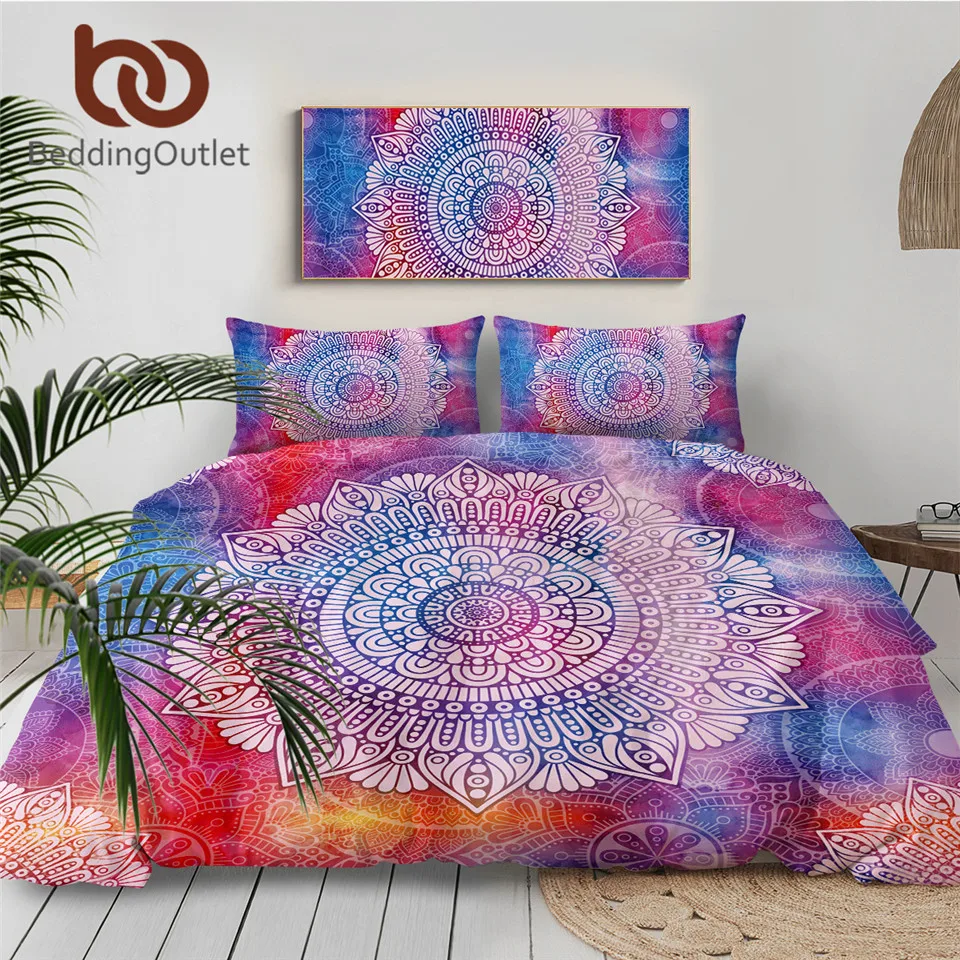 Постельные принадлежности Outlet мандала цветок комплект постельного белья