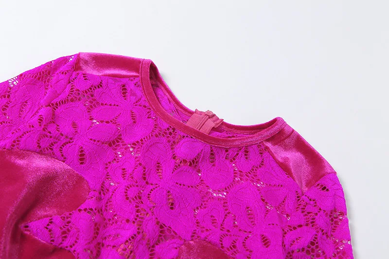 

Women's see-through one-piece jumpsuit long-sleeved patchwork lace sexy club ladies rompers sportswear 2021 clothing