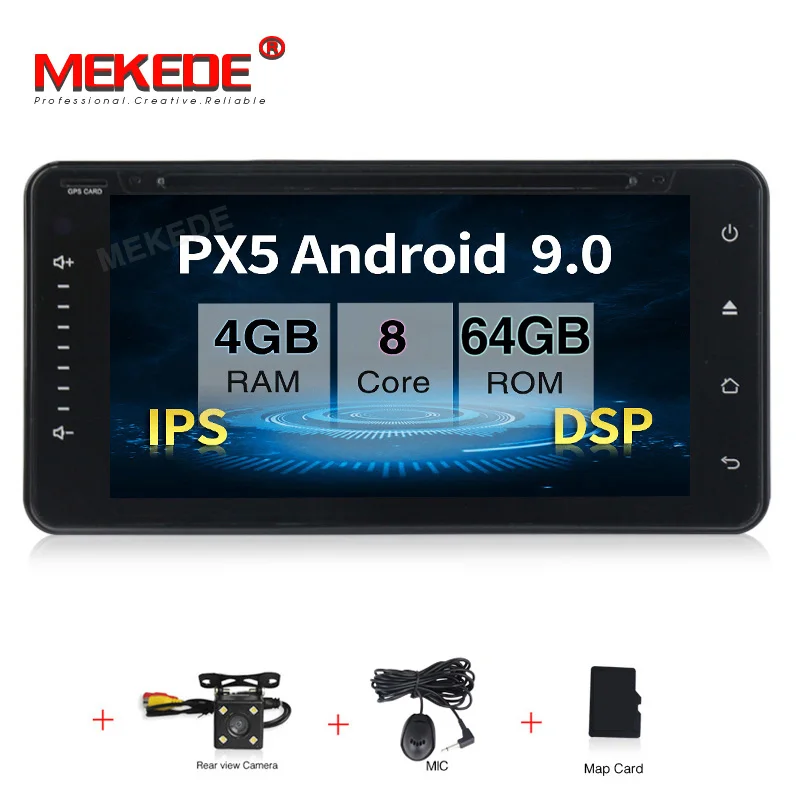 MEKEDE Авто Радио Android 9,0 4+ 64G ips DSP Автомобильный мультимедийный плеер для toyota corolla RAV4 Hilux camery для toyota универсальный - Цвет: add camera