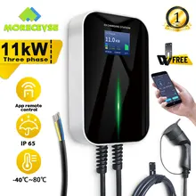 APP EV Charger Electric Vehicle Charging Station Wi-Fi Bluetooth EVSE Wallbox Remote Control Type 2 Cable16A 3Phase IEC 62196-2