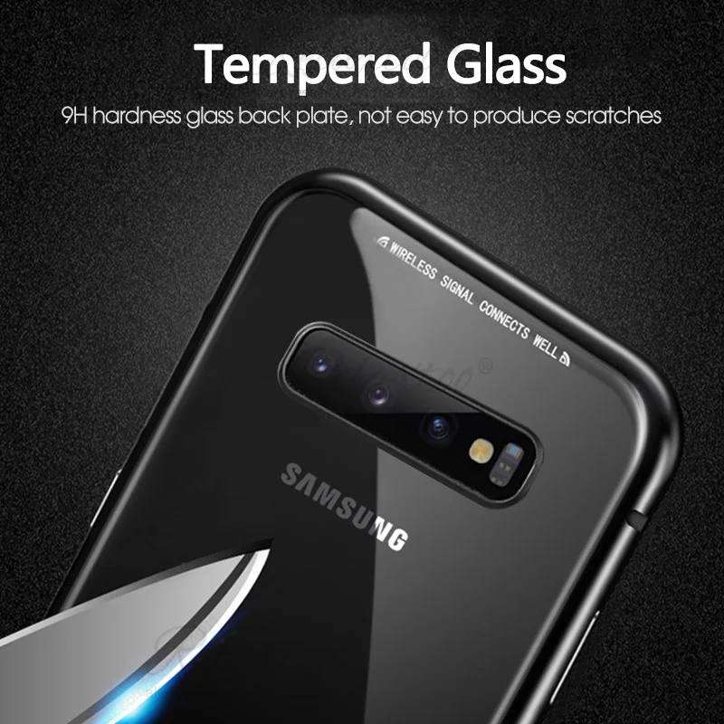 Роскошный металлический магнитный чехол из закаленного стекла для samsung Galaxy note 10