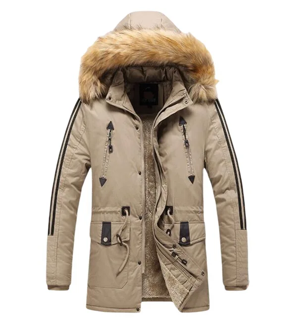 -20 Degrees Winter Fur Hooded Parkas Men Casual Warm Thick Jacket Coat Mens Warm Multi-pocket Jackets Plus Size 6XL Outwear