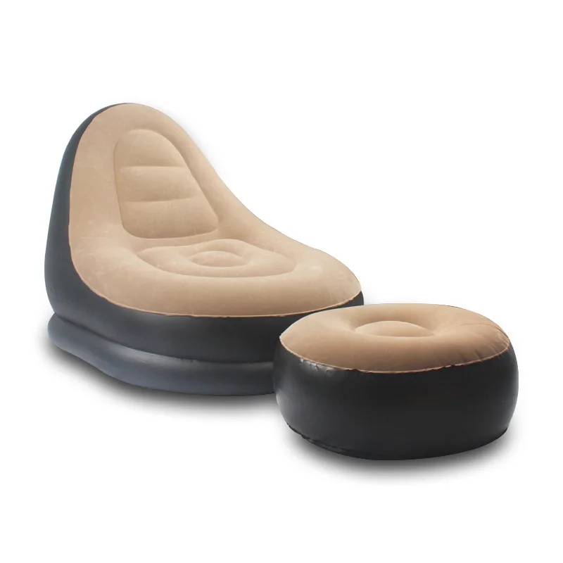 

Lazy Sofa Inflatable Folding Recliner Outdoor Sofa Bed with Pedal Comfortable Flocking Single Room Chair Pile Coating Bean Bag