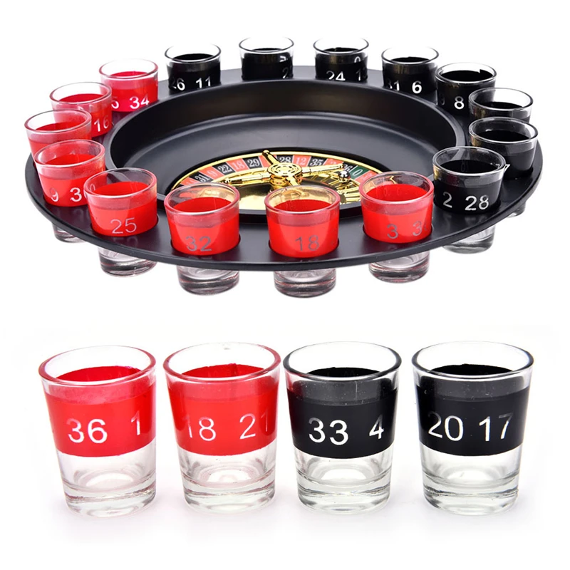 

Creative Russia Drinking turntable Shot Glass Roulette Set Novelty Drinking Game with 16 Shot Glasses Adult Party Drinking Set