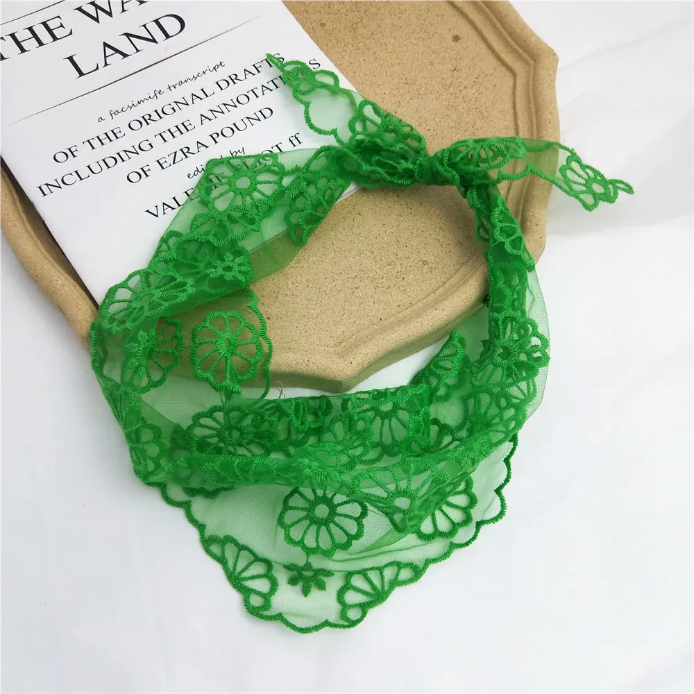 Женский модный треугольный шарф однотонный кружевной полый корейский цветочный