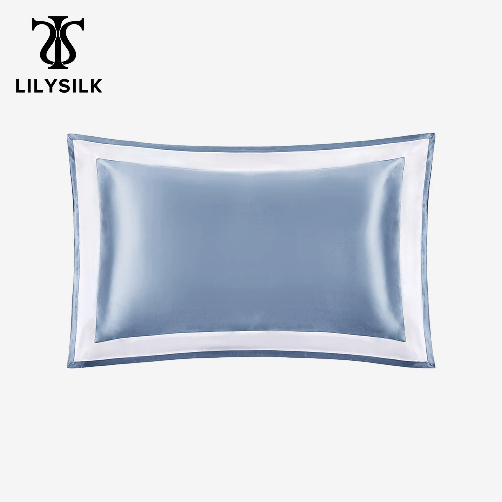 Шелковая наволочка LilySilk из ткани Оксфорд 19 мм контрастная отделка 50x75 см домашний
