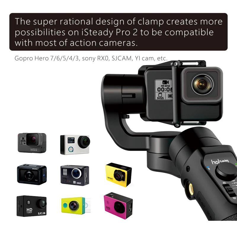 Hohem iSteady Pro 2 шарнирный стабилизатор 3-осевой ручной для GoPro Hero 7 /6/5/4/3 Sony RX0 SJCAM YI