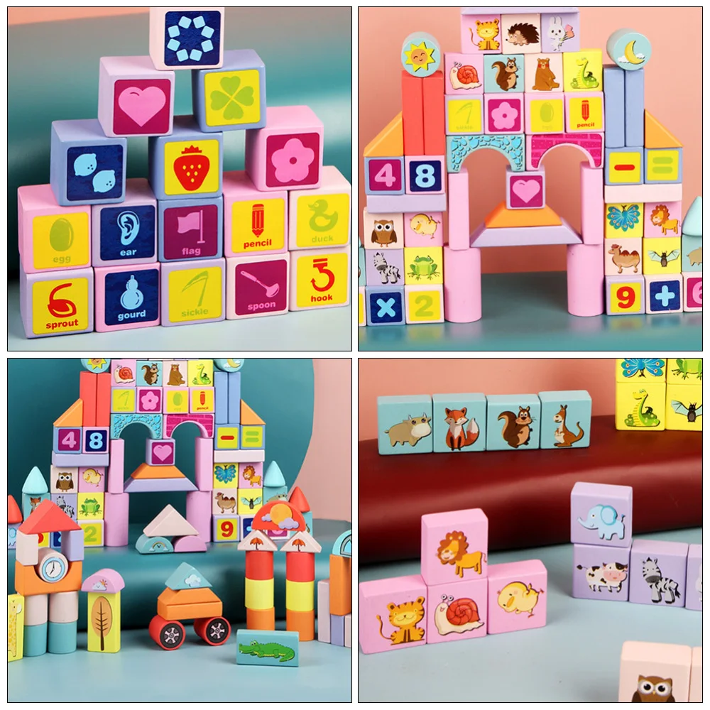 

1Set Wooden Building Blocks Creative Puzzle Kids Educational Plaything