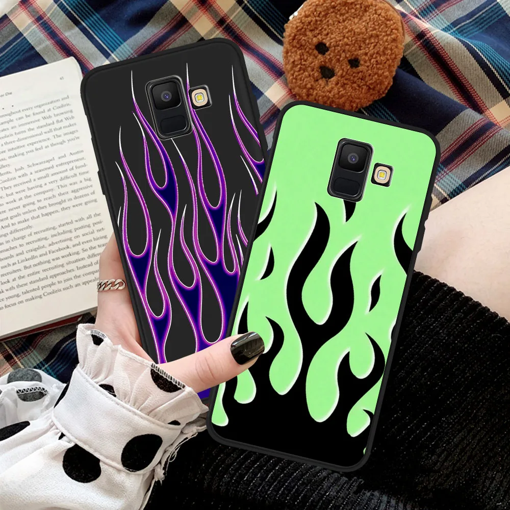Модный художественный мягкий чехол из ТПУ с изображением огня и пламени для