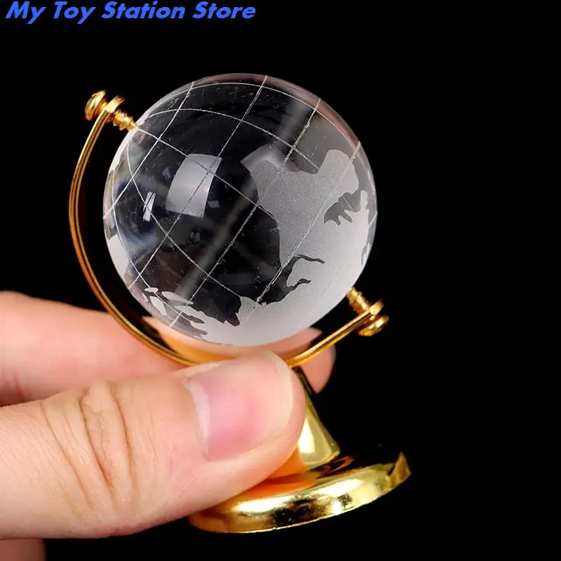 

Gold Stand Crystal World Globe Home furnishings Brithday Gift With Decorate Box