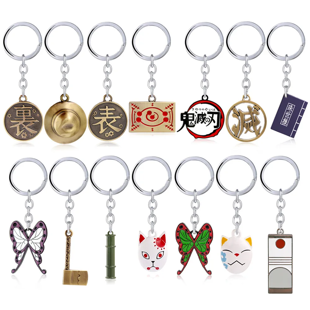 

Anime Demon Slayer Kimetsu no Yaiba Keychain Fashion Brinco Blade of Ghost Key Chains Choker Kamado Tanjirou keyring Jewelry