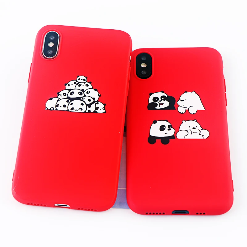 Чехлы для телефонов с пандой IPhone 11 Pro X XS MAX XR 6s 7 8 Plus мобильный чехол Модный мягкий