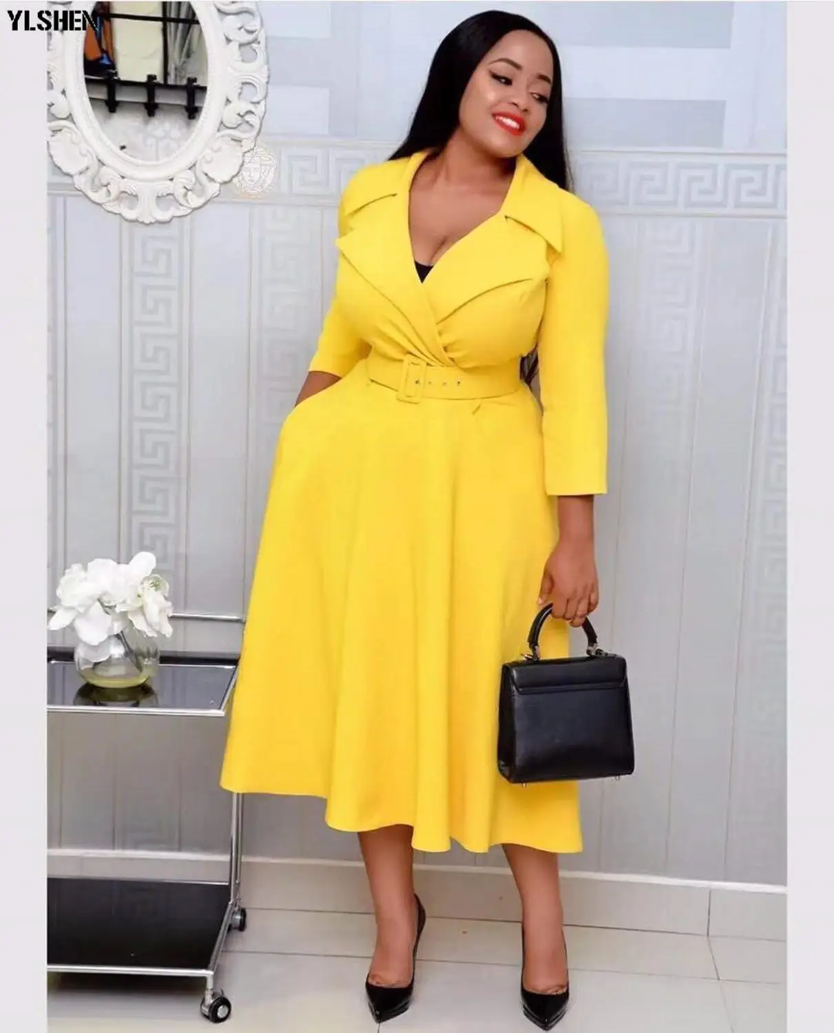 Африканские платья для женщин Дашики с длинным рукавом Женская одежда в