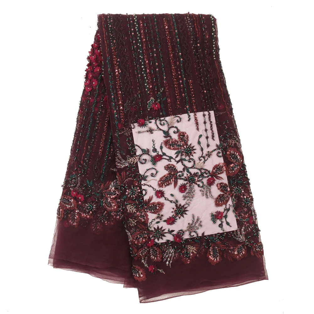 NIAI африканская кружевная ткань 2020 Высокое качество Кружева из бисера