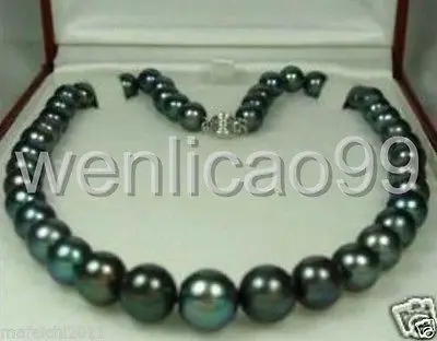 

Natural 8-9mm Tahitian Black Pearl Necklace 18" AAA