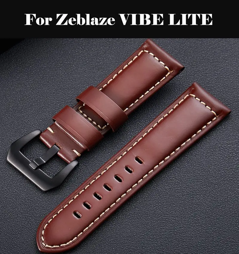 Ремешок для часов черный ремешок из натуральной кожи 18 мм 20 22 кварцевые часы Zeblaze