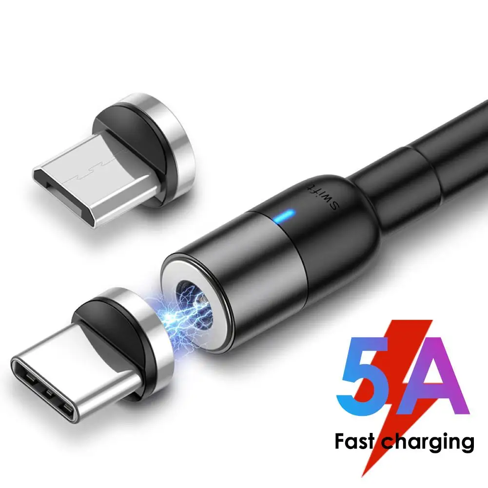 Магнитный кабель Micro USB 5 м для Samsung Android мобильный телефон Type-c зарядки iPhone XS XR 8