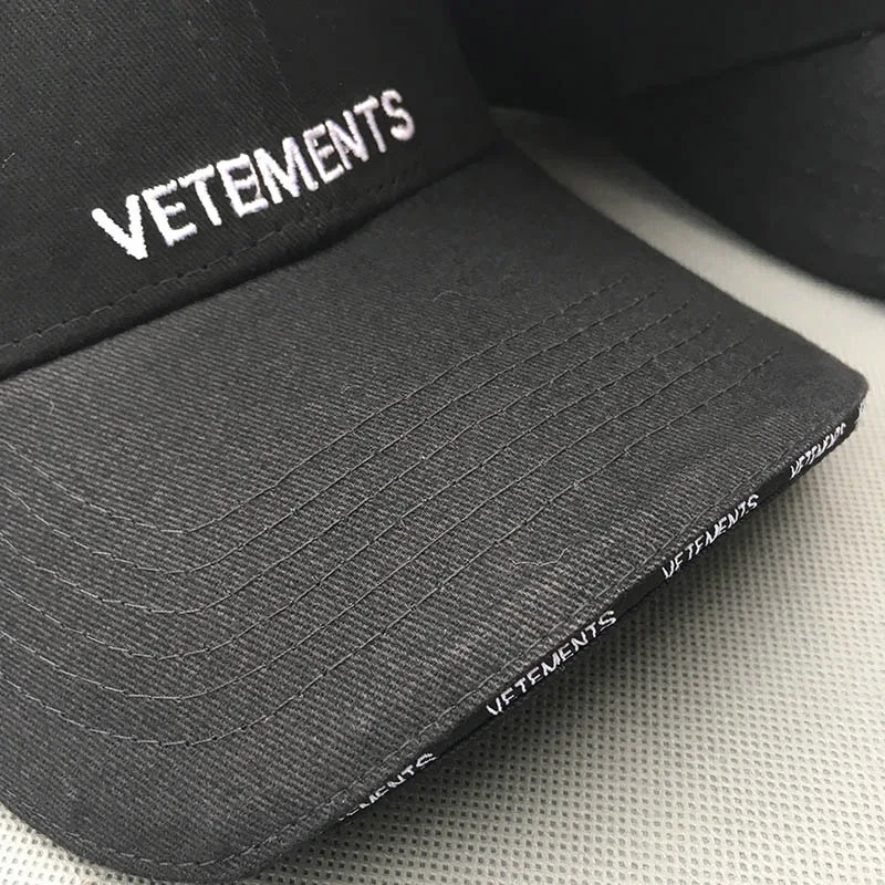 

High Vetements Caps Quality Cotton Men Women Embroidery Vetements Hats Fashion Black Baseball Cap Skateboard Vetements Caps