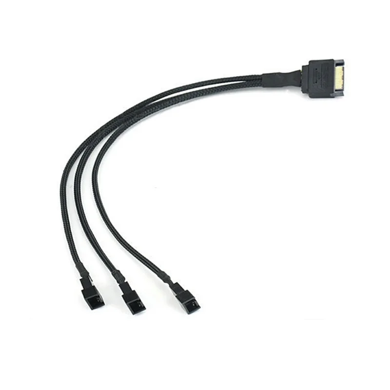Günstig 300pcs Free Shipping Via DHL/EMS High Quality New SATA 15Pin Male To 3x 3Pin Fan Cable 27cm Free Shipping