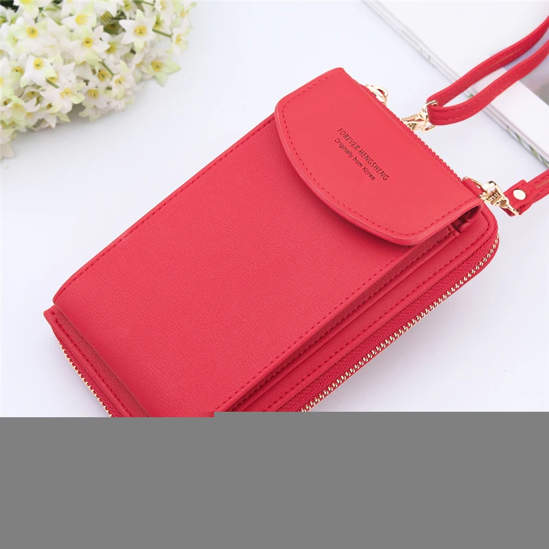 Кошелек Puimentiua из искусственной кожи для женщин большая кредитница с ремнем на