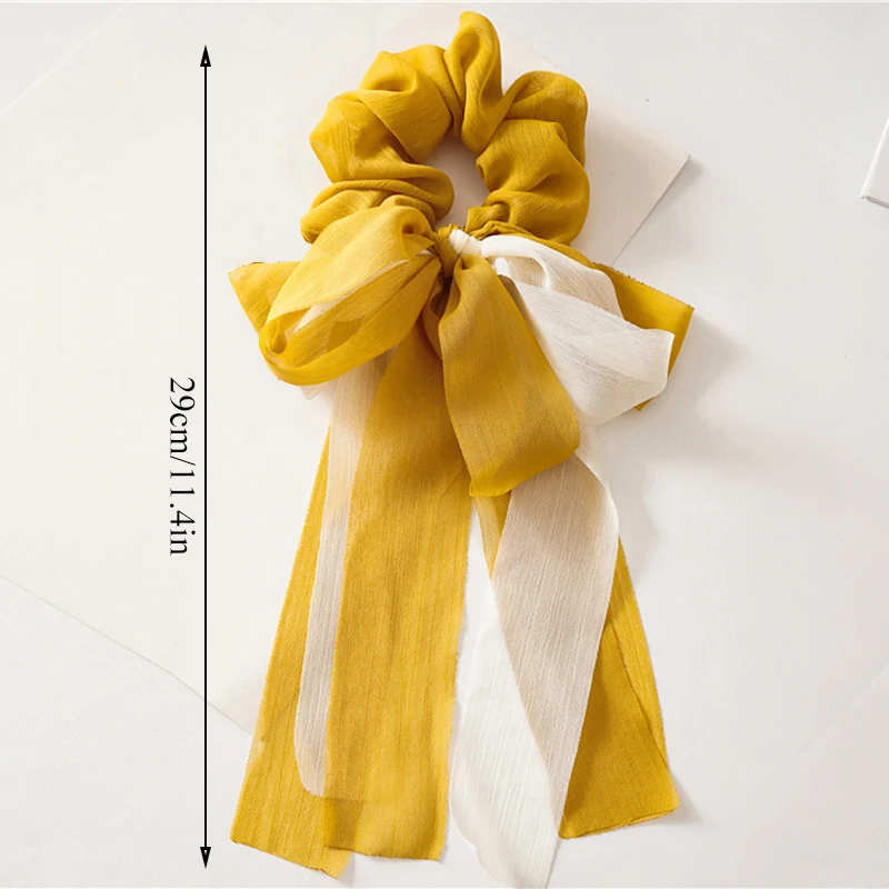 

Chiffon Ribbon Women Hair Scrunchie Bows Colorful Hair Ties Sweet Headwear Scrunchy Girls Ponytail Holder Hair Accessories
