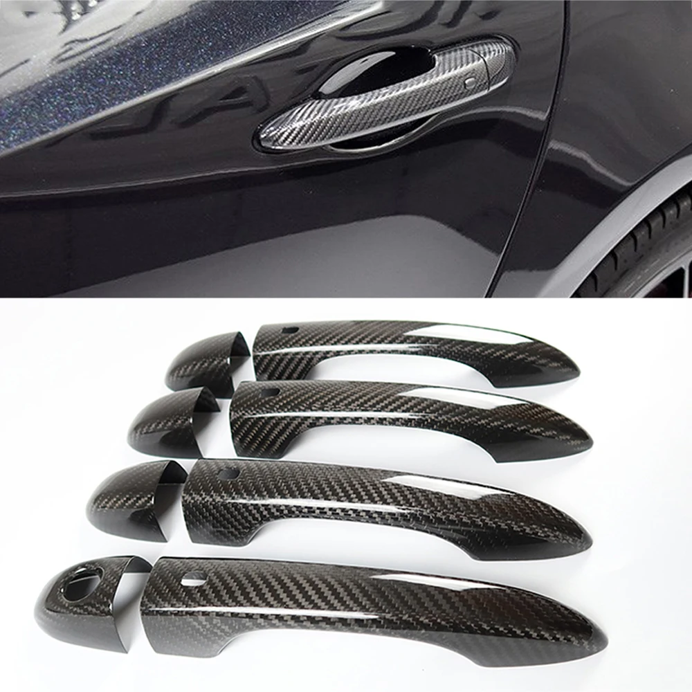 

100% реальное углеродное волокно Auto Наружная ручка боковой двери Cover Trim для Maserati ghiвеликоли Quattroporte Levante 2013-2020 Car Styling