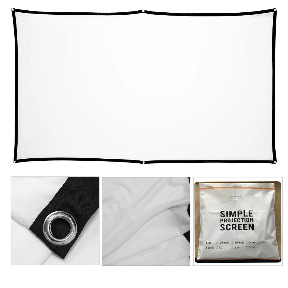 Портативный складной домашний проектор 100% дюймов 16:9 из полиэстера